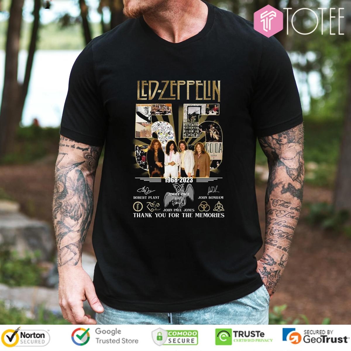 55 Years Of 1968-2023 Led Zeppelin Signatures T-shirt