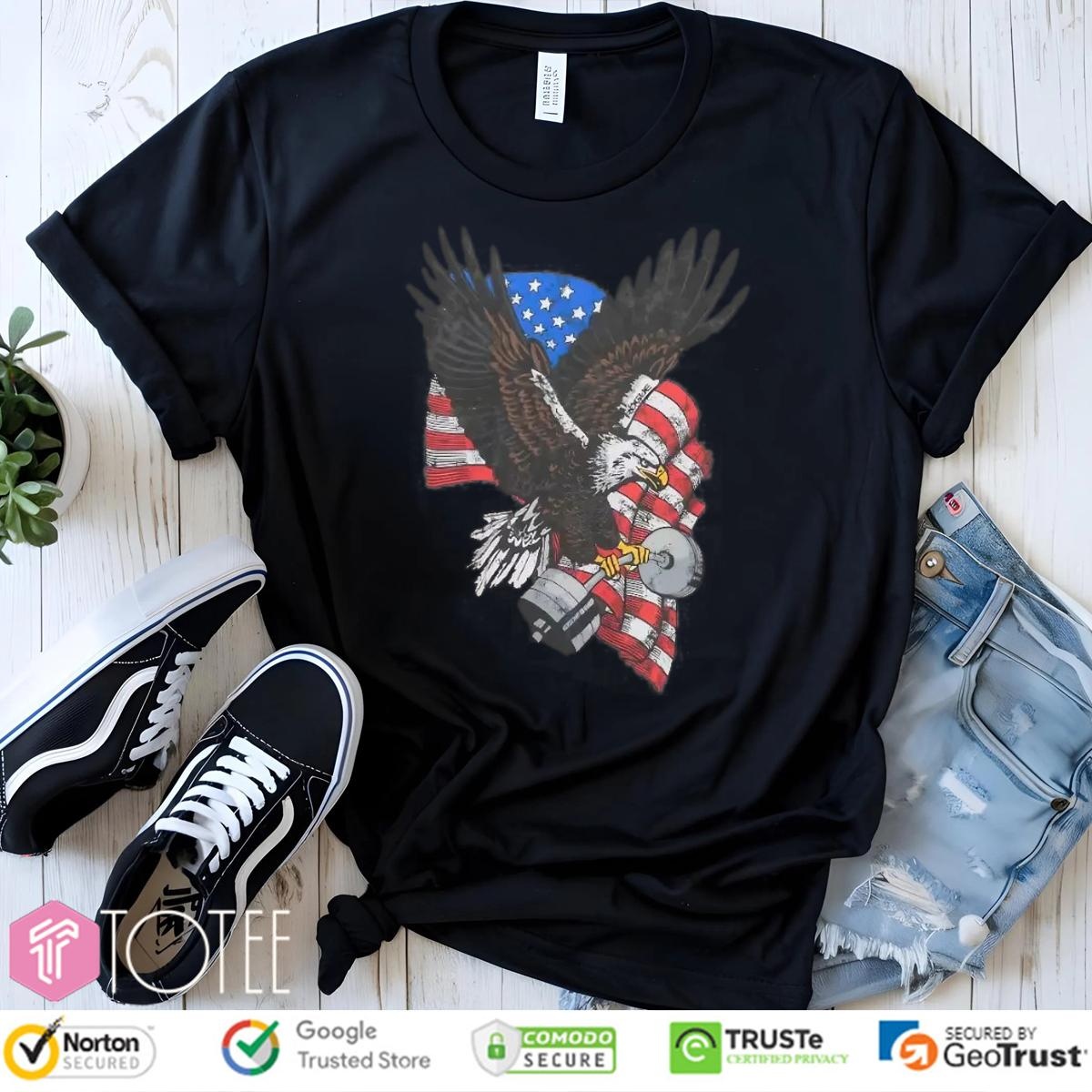 Eagle Weightlifting Freedom Patriotic Pride 4Th Of July T-shirt