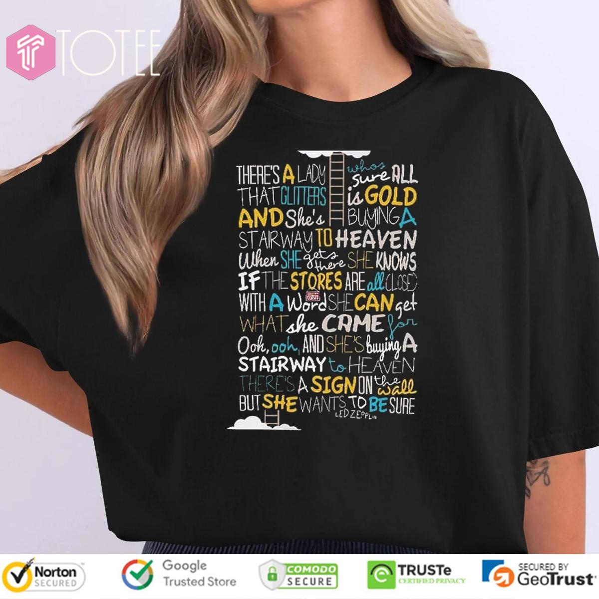 Led Zeppelin Stairway To Heaven Lyrics T-shirt