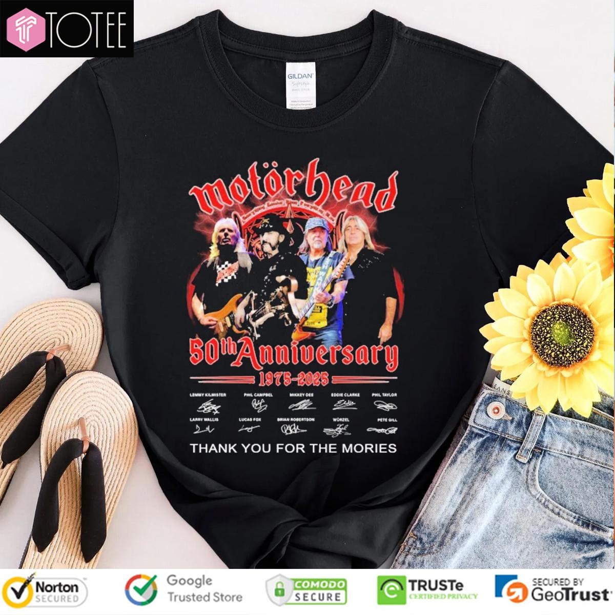 Motorhead 50Th Anniversary 1975-2025 Rock Band Signatures T-shirt