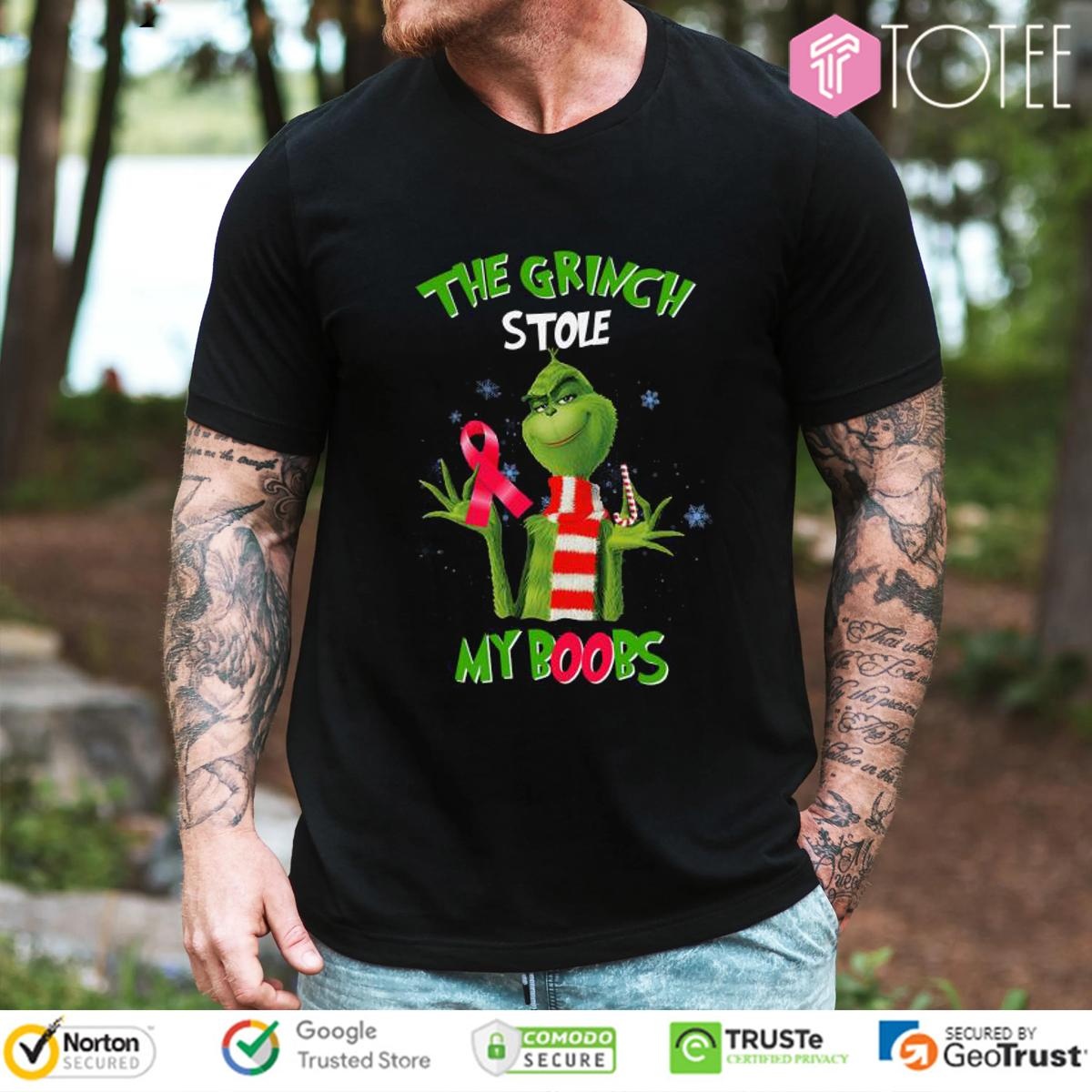 The Grinch Stole My Boobs Breast Cancer T-shirt