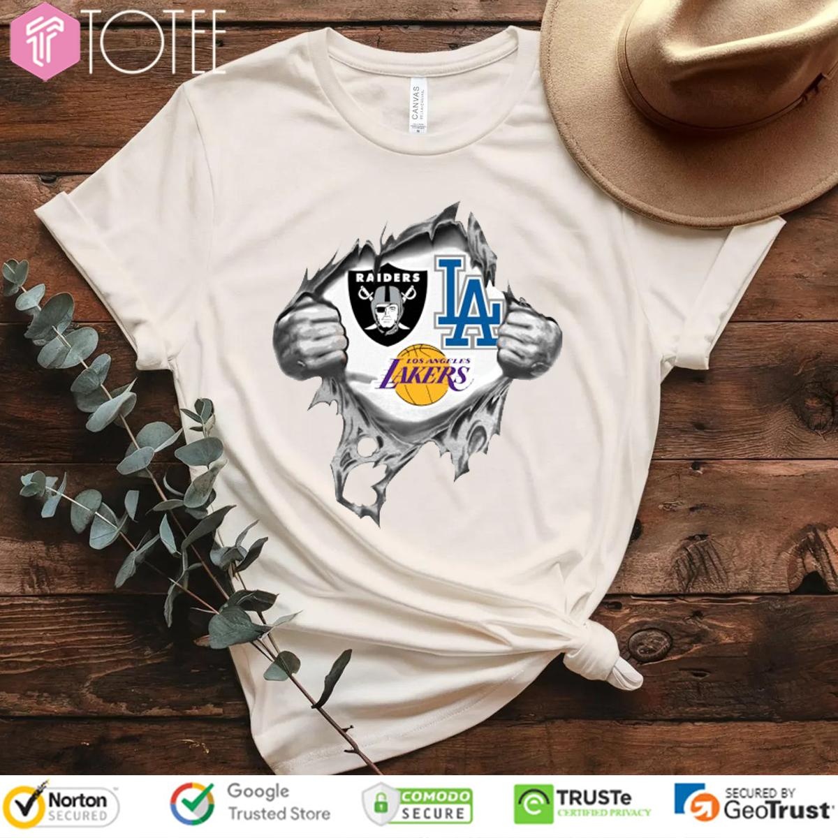 Inside Me Las Vegas Raiders Los Angeles Lakers Dodgers T-shirt