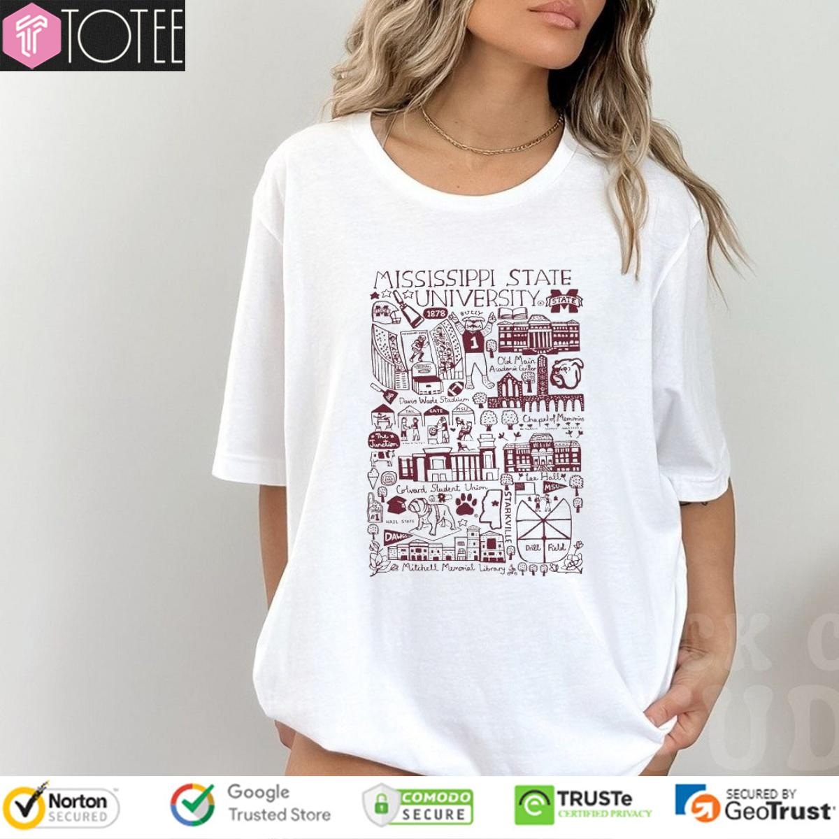 Mississippi State University Bulldogs Art Illustration T-shirt