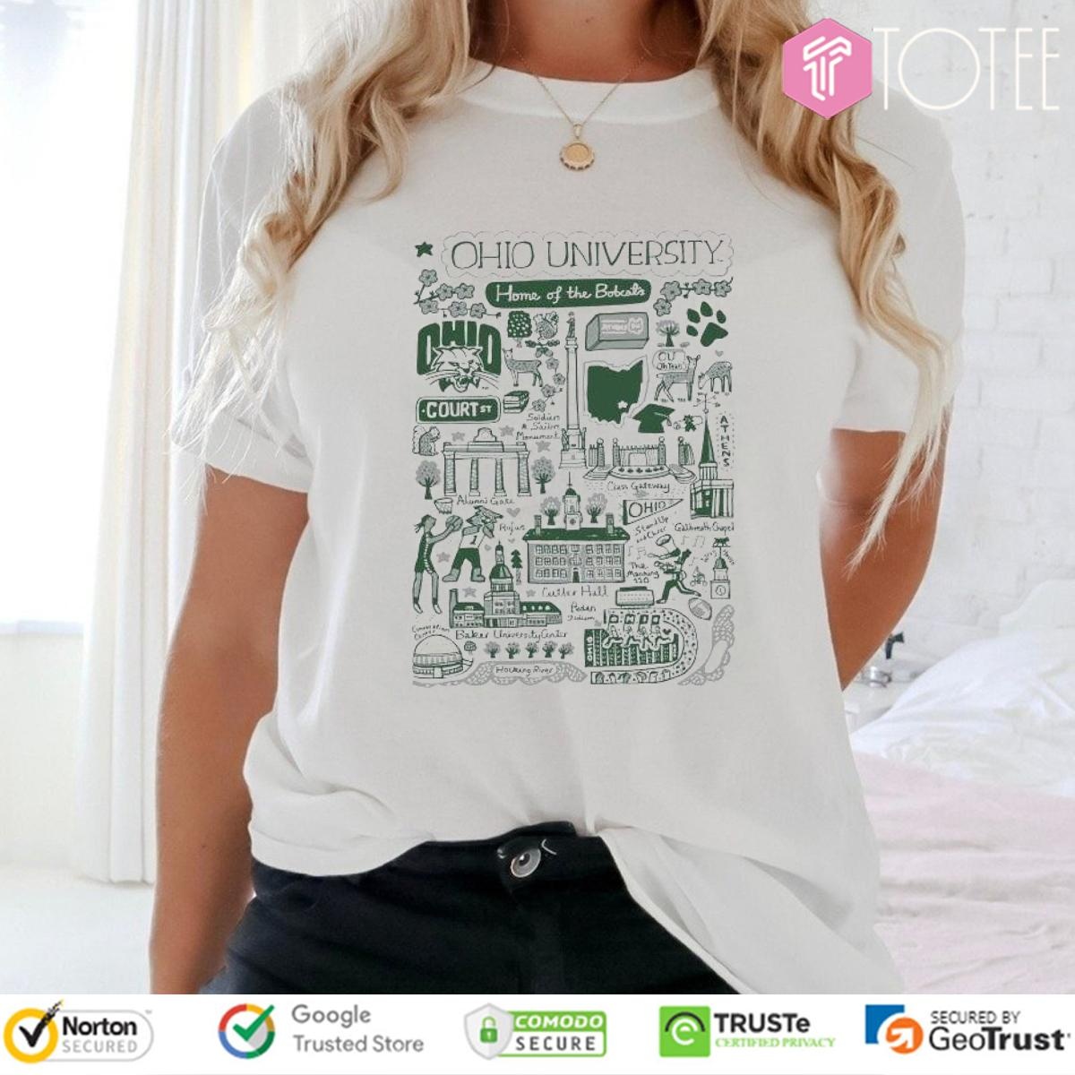 Ohio University Bobcats Art Illustration T-shirt