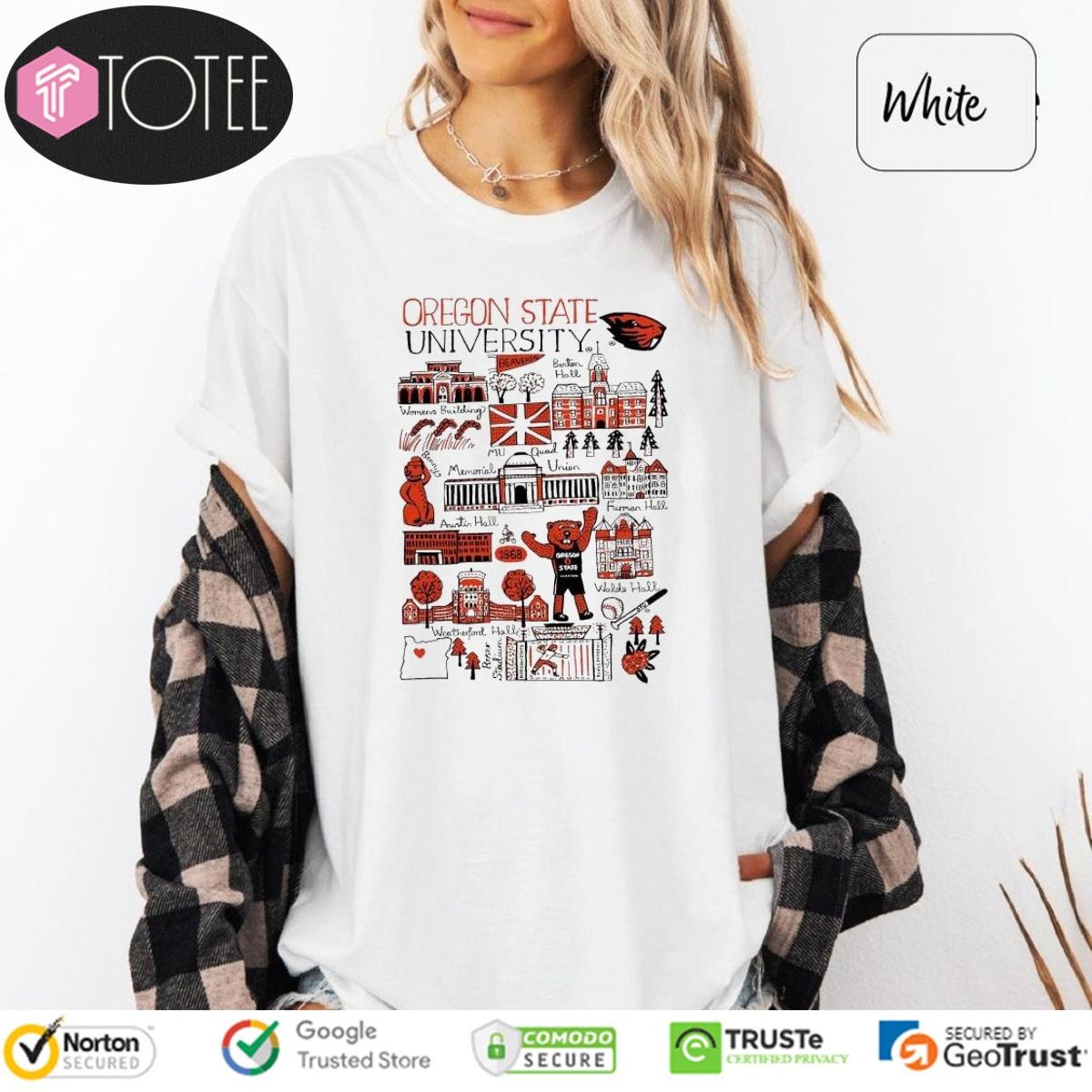 Oregon State University Beavers Art Illustration T-shirt