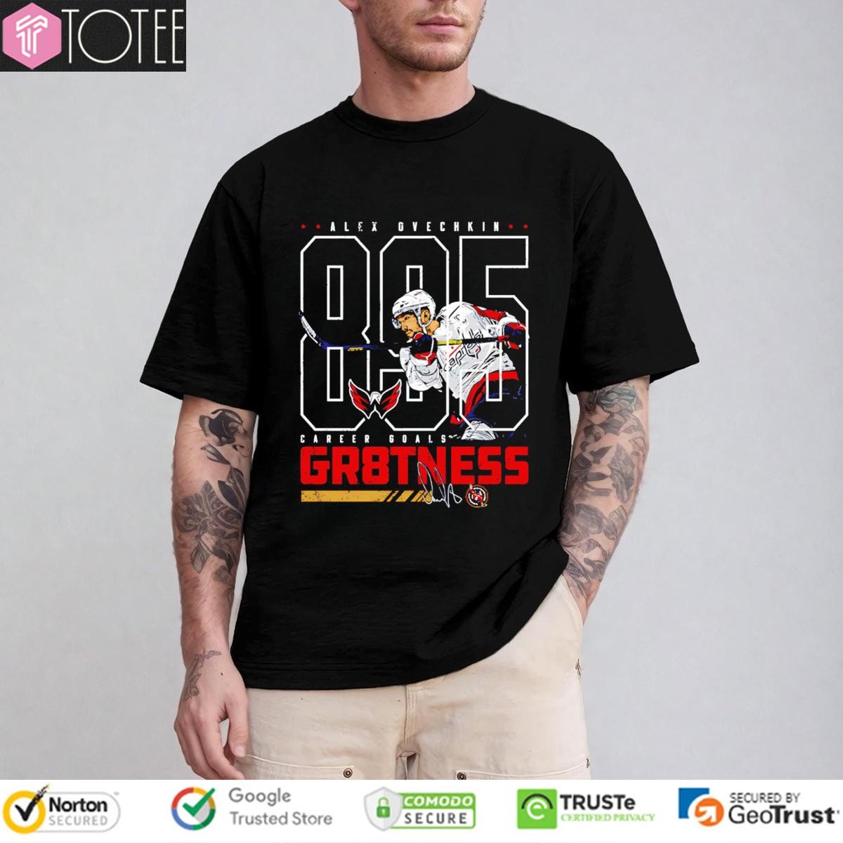 Alex Ovechkin 895 Career Goals Gr8Tness Washington Hockey Signature T-shirt