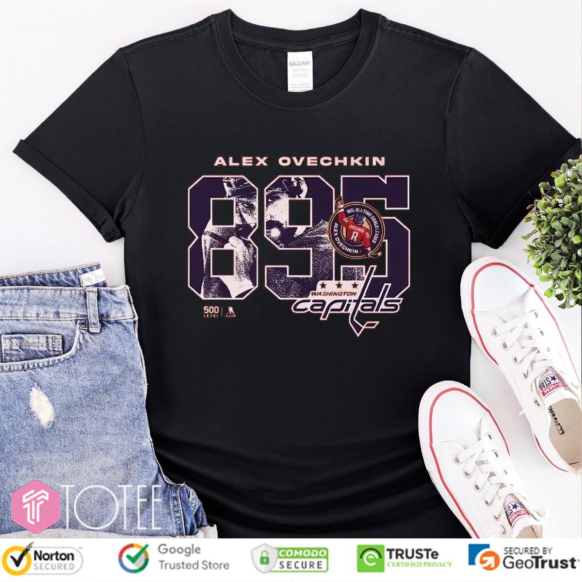 Alex Ovechkin 895 Washington Capitals Hockey Goals Scorer Overlay T-shirt