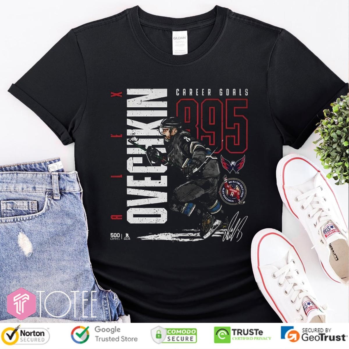 Alex Ovechkin Washington Capitals 895 Career Goals Throwback Signature T-shirt