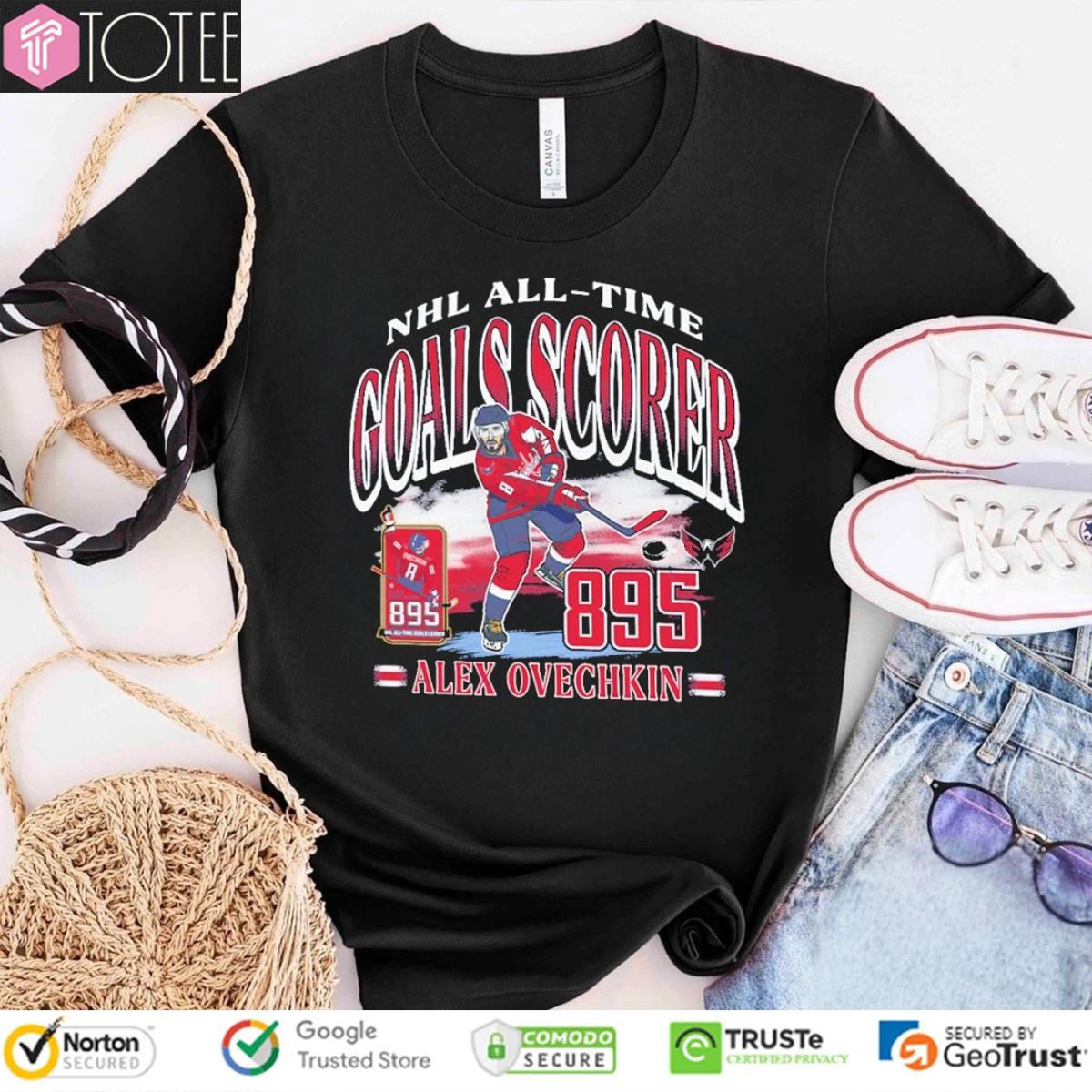 Nhl All-Time Goals Scorer Alex Ovechkin 895 Washington Capitals Hockey T-shirt