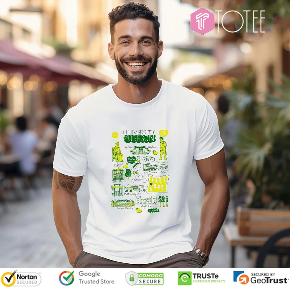 University Of Oregon Ducks Art Illustration T-shirt