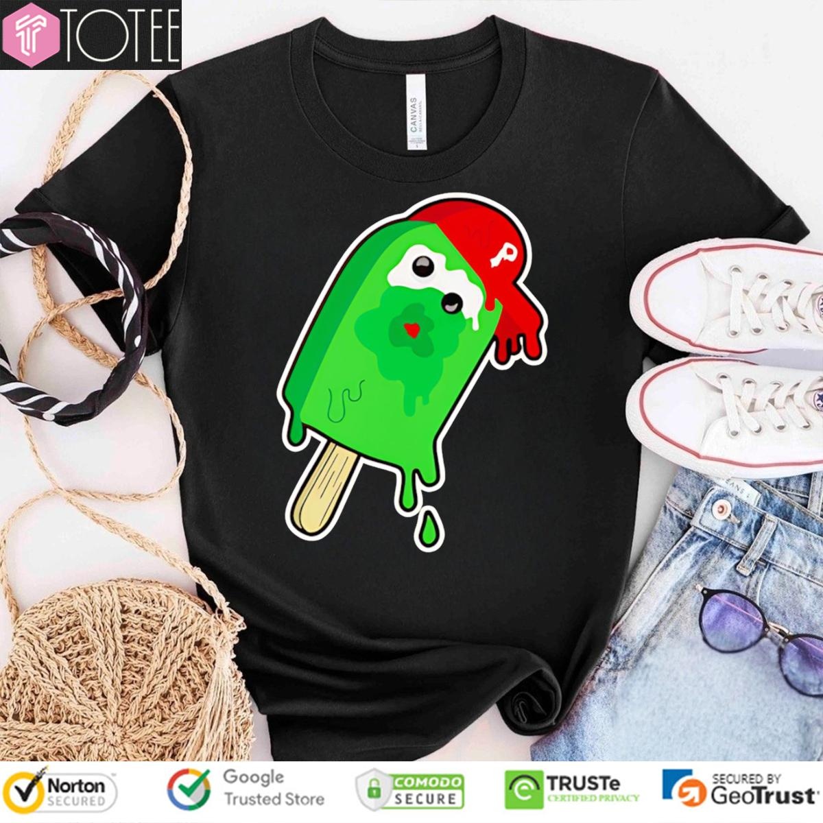 Phillie Phanatic Ice Cream Baseball Philadelphia Phillies Mascot T-shirt