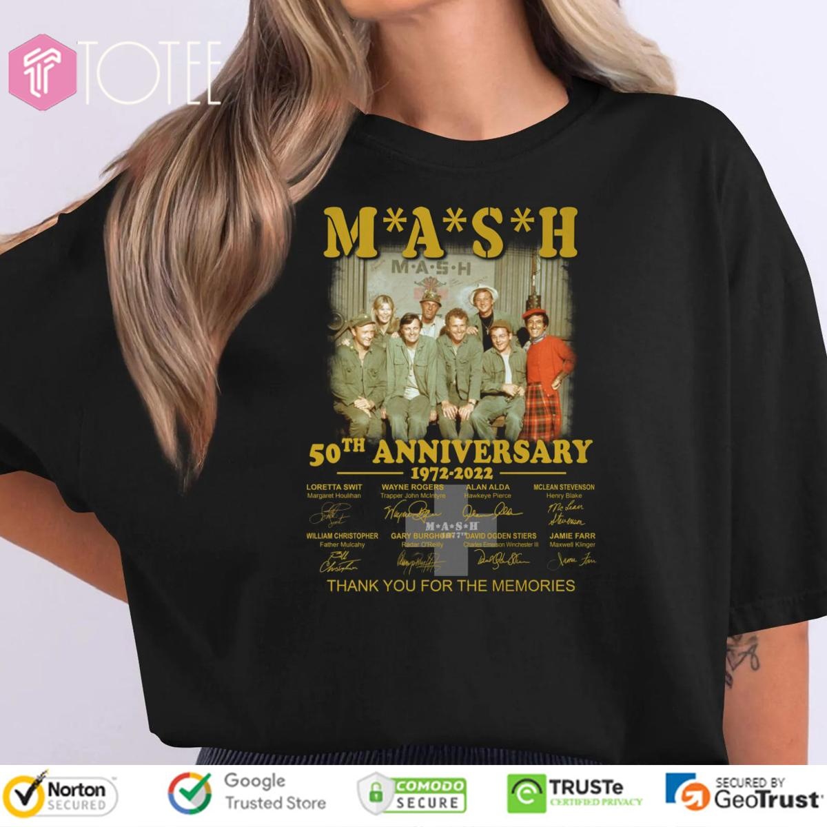 Mash 50Th Anniversary 1972 2022 Thank You For The Memories Signatures T-shirt