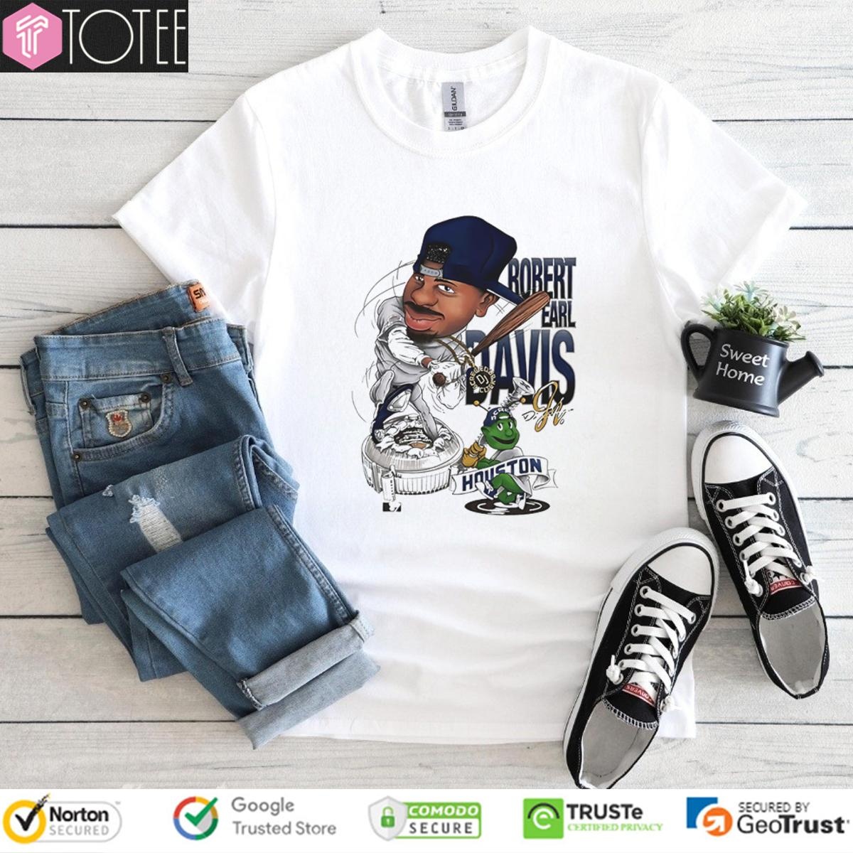 Robert Earl Davis Jr. Dj Screw Houston Baseball Ver Cartoon T-shirt