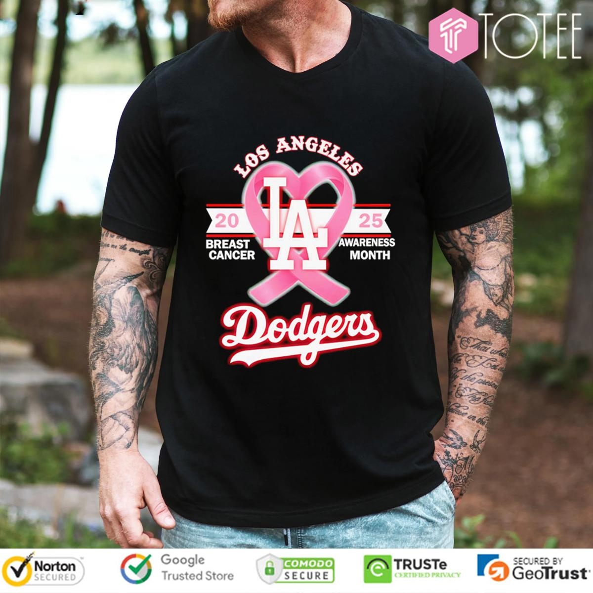 2025 Breast Cancer Awareness Month Los Angeles Dodgers Baseball T-shirt